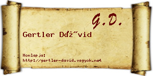 Gertler Dávid névjegykártya