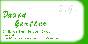 david gertler business card